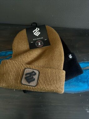 Rocawear Two-Pack Beanies - Tan & Black Knit